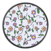 Farbenfrohe Blume, Blumenmuster, Grüne, Boho Eishockey Puck (Vorderseite)