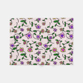 Farbenfrohe Blume, Blumenmuster, Grüne, Boho Fleecedecke (Vorderseite (Horizontal))