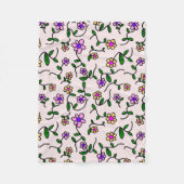 Farbenfrohe Blume, Blumenmuster, Grüne, Boho Fleecedecke (Vorderseite)