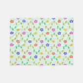 Farbenfrohe Blume, Blumenmuster, Grüne, Boho Fleecedecke (Vorderseite (Horizontal))