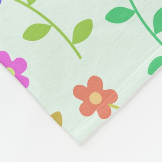 Farbenfrohe Blume, Blumenmuster, Grüne, Boho Fleecedecke (Ecke)