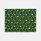 Farbenfrohe Blume, Blumenmuster, Grüne, Boho Fleecedecke (Vorderseite (Horizontal))
