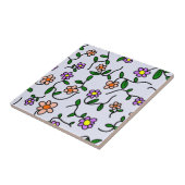 Farbenfrohe Blume, Blumenmuster, Grüne, Boho Fliese (Seite)
