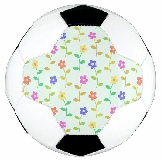 Farbenfrohe Blume, Blumenmuster, Grüne, Boho Fußball (Vorderseite)