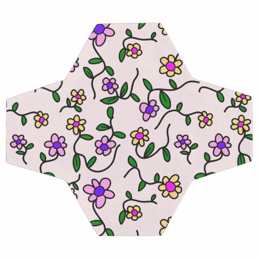 Farbenfrohe Blume, Blumenmuster, Grüne, Boho Fußball (Flach)