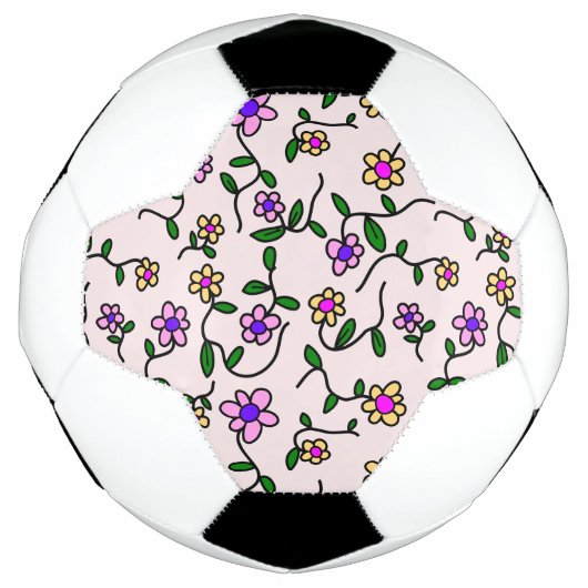 Farbenfrohe Blume, Blumenmuster, Grüne, Boho Fußball (Vorderseite)