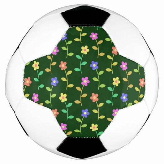 Farbenfrohe Blume, Blumenmuster, Grüne, Boho Fußball (Vorderseite)