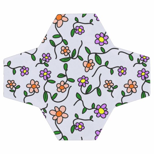 Farbenfrohe Blume, Blumenmuster, Grüne, Boho Fußball (Flach)