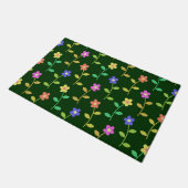 Farbenfrohe Blume, Blumenmuster, Grüne, Boho Fußmatte (Schrägansicht)
