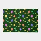 Farbenfrohe Blume, Blumenmuster, Grüne, Boho Fußmatte (Vorderseite)