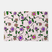 Farbenfrohe Blume, Blumenmuster, Grüne, Boho Fußmatte (Vorderseite)