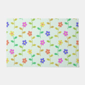 Farbenfrohe Blume, Blumenmuster, Grüne, Boho Fußmatte (Vorderseite)