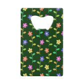 Farbenfrohe Blume, Blumenmuster, Grüne, Boho Geldbeutel Flaschenöffner (Vorderseite)