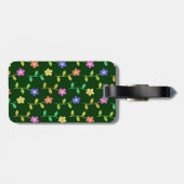 Farbenfrohe Blume, Blumenmuster, Grüne, Boho Gepäckanhänger (Rückseite horizontal)