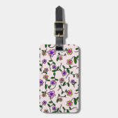 Farbenfrohe Blume, Blumenmuster, Grüne, Boho Gepäckanhänger (Vorderseite vertikal)
