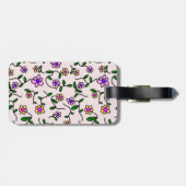 Farbenfrohe Blume, Blumenmuster, Grüne, Boho Gepäckanhänger (Rückseite horizontal)