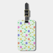 Farbenfrohe Blume, Blumenmuster, Grüne, Boho Gepäckanhänger (Vorderseite vertikal)