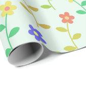 Farbenfrohe Blume, Blumenmuster, Grüne, Boho Geschenkpapier (Rolleneckpunkt)