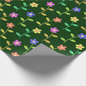Farbenfrohe Blume, Blumenmuster, Grüne, Boho Geschenkpapier (Ecke)