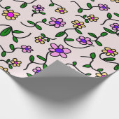 Farbenfrohe Blume, Blumenmuster, Grüne, Boho Geschenkpapier (Ecke)