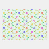 Farbenfrohe Blume, Blumenmuster, Grüne, Boho Geschenkpapier Set (Vorderseite 2)