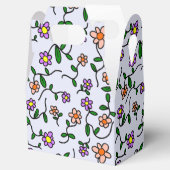 Farbenfrohe Blume, Blumenmuster, Grüne, Boho Geschenkschachtel (Geöffnet)