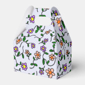 Farbenfrohe Blume, Blumenmuster, Grüne, Boho Geschenkschachtel (Vorderseite)