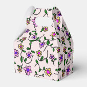 Farbenfrohe Blume, Blumenmuster, Grüne, Boho Geschenkschachtel (Rückseite)