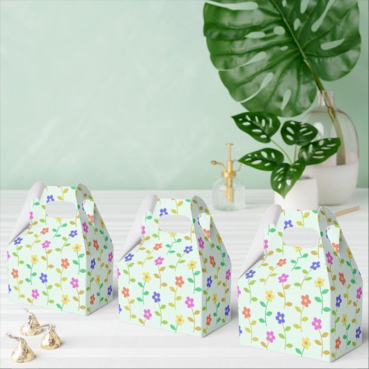 Farbenfrohe Blume, Blumenmuster, Grüne, Boho Geschenkschachtel (Zahlreiche)