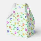 Farbenfrohe Blume, Blumenmuster, Grüne, Boho Geschenkschachtel (Rückseite)