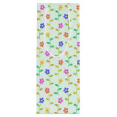 Farbenfrohe Blume, Blumenmuster, Grüne, Boho Geschenktüte Für Weinflaschen (Rückseite)