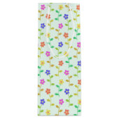 Farbenfrohe Blume, Blumenmuster, Grüne, Boho Geschenktüte Für Weinflaschen (Vorderseite)
