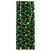 Farbenfrohe Blume, Blumenmuster, Grüne, Boho Geschenktüte Für Weinflaschen (Vorderseite)