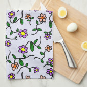 Farbenfrohe Blume, Blumenmuster, Grüne, Boho Geschirrtuch (Viertel Falte)