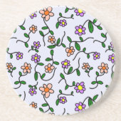 Farbenfrohe Blume, Blumenmuster, Grüne, Boho Getränkeuntersetzer (Vorne)