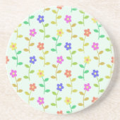 Farbenfrohe Blume, Blumenmuster, Grüne, Boho Getränkeuntersetzer (Vorne)