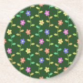Farbenfrohe Blume, Blumenmuster, Grüne, Boho Getränkeuntersetzer (Vorne)