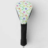 Farbenfrohe Blume, Blumenmuster, Grüne, Boho Golf Headcover (Vorderseite)