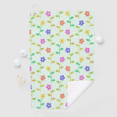 Farbenfrohe Blume, Blumenmuster, Grüne, Boho Golfhandtuch (Insitu)