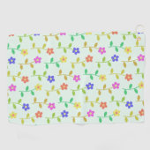 Farbenfrohe Blume, Blumenmuster, Grüne, Boho Golfhandtuch (Horizontal)