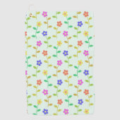 Farbenfrohe Blume, Blumenmuster, Grüne, Boho Golfhandtuch (Vorderseite)
