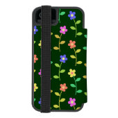 Farbenfrohe Blume, Blumenmuster, Grüne, Boho Incipio iPhone Geldbeutel-Hülle (Folio Rückseite)