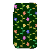 Farbenfrohe Blume, Blumenmuster, Grüne, Boho Incipio iPhone Geldbeutel-Hülle (Folio Vorderseite)
