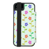 Farbenfrohe Blume, Blumenmuster, Grüne, Boho Incipio iPhone Geldbeutel-Hülle (Folio Rückseite)