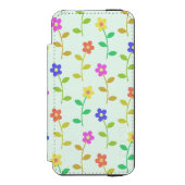 Farbenfrohe Blume, Blumenmuster, Grüne, Boho Incipio iPhone Geldbeutel-Hülle (Folio Vorderseite)