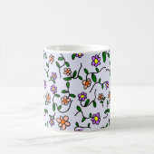 Farbenfrohe Blume, Blumenmuster, Grüne, Boho Kaffeetasse (Mittel)