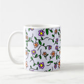 Farbenfrohe Blume, Blumenmuster, Grüne, Boho Kaffeetasse (Links)