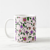 Farbenfrohe Blume, Blumenmuster, Grüne, Boho Kaffeetasse (Links)