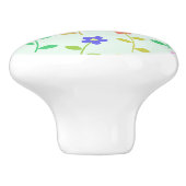 Farbenfrohe Blume, Blumenmuster, Grüne, Boho Keramikknauf (Seitenansicht)