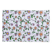 Farbenfrohe Blume, Blumenmuster, Grüne, Boho Kissenbezug (Rückseite)